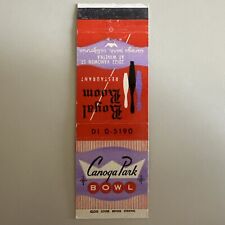 Vintage 1950s Canoga Park Bowl California Bowling Alley Matchbook Cover picture