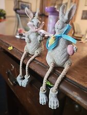 Set of 2 Rabbit/Bunny Shelf Sitters Easter Home Decor tii Collections picture