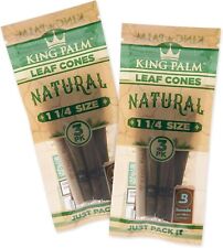 King Palm | 11/4 | Natural | Prerolled Palm Leafs | 2 Packs of 3 Each = 6 Rolls picture