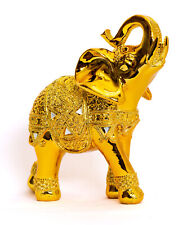 BUY ONE GET ONE FREE | LABOR DAY SALE 10” (H) Gold Color Elephant Statue  Decor picture