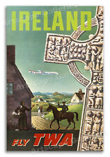 Ireland - Fly TWA 1969 TWA Airline Vintage Travel Poster - 16x24 picture