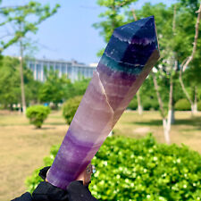 269G Natural colour Fluorite Crystal obelisk crystal wand reiki healing picture