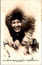 1954 RPPC Arctic Beauty Queen Kotzebue AK Postcard Used Posted Four Stamps picture