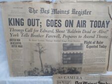 December 11, 1936 Des Moines Register Newpaper King Edward VIII picture