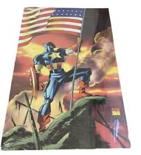Vintage 2001 Captain America Poster USA Flag Marvel Comics Diamond Select New picture