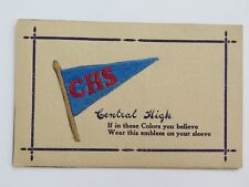 Antique Postcard CHS Central High School Flag Banner Cloth Rare Old  #3736 picture