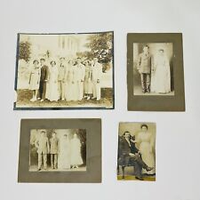 Vintage Wedding Photo Lot of 4 Agfa Nitrite Film 40s 50s Black White Antique ? picture