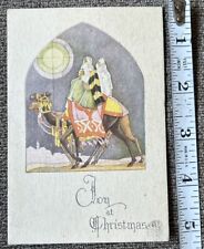 Vintage Antique CHRISTMAS Two Wise Men on Camel Art Greeting Card picture