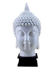 Esplanade Buddha Head Statue for Home Decor Resin Buddha White 10.5 Inch White picture