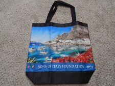 SONS OF ITALY FOUNDATION OSDIA 2024 LARGE ECO FRIENDLY GROCERY TOTE BAG BLACK picture