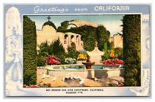 Mission San Juan Capistrano Greetings From California CA UNP Linen Postcard H25 picture