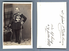 General Comte de La Rocca, Aix les Bains, CDV shipping, vintage albumen V card picture