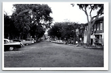 Photograph Vintage Automobiles Street View Landscape Shopping People Trees 1960s picture