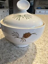 Vintage Mid Century Made in USA Pottery Pinecone Sugar Bowl picture