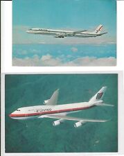 airline postcards - United DC-8, B-747 picture