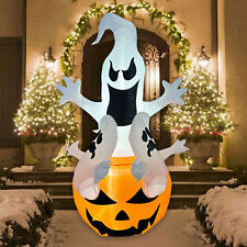 5.9FT Halloween Inflatable Pumpkin Ghost Garden Outdoor Blow Up Yard Decoration picture