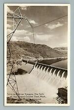 c. 1940s Grand Coulee Dam, Power Lines, Washington State Postcard RPPC picture