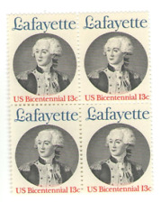 Lafayette 46 Year Old Mint Vintage Stamp Block from 1977 picture