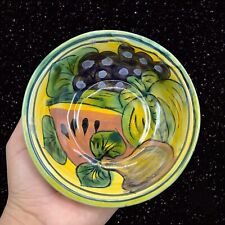 Talavera Mexico Folk Art Pottery Bowl Dish Hand Painted Fruit Signed Mora 6
