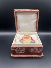 Vintage Clay Buddha In Ornate Box picture