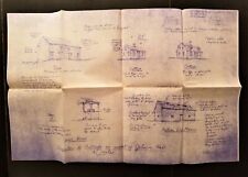 1958 vintage BLUEPRINT SKETCHES ny SUGGEST BLDGS johnson hall indian log house  picture