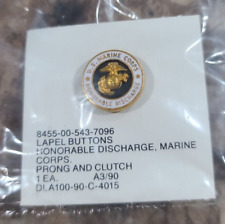 U.S. Marine Corps Honorable Discharge Label Button, Pin, Prong And Clutch-Sealed picture