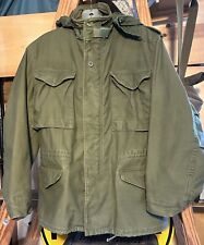 Vintage 1980  M-65 Olive Green Military Field Jacket Sz S/M Army USMC AIR-Force picture