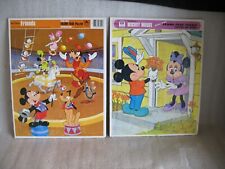 2 Vintg Whitman Disney Frame Tray Puzzles Mickey Minnie Mouse 4550D-23 4550D-32 picture