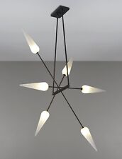 6 light BIVIO Mid Century Modern Raw Brass Pendant Sputnik chandelier picture