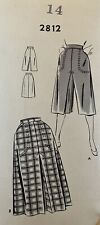 Vtg 50s New Style Culotte And Skirt Sewing Pattern 2812 Womens Size 14 Waist 26 picture