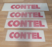 VINTAGE CONTEL TELEPHONE GLASS INSERT SIGN LOT OF 4 picture