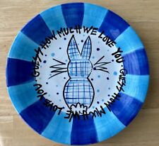 T Cabells Too Magnolia Lane Bunny Rabbit Plate Guess How Much We Love You Boy picture