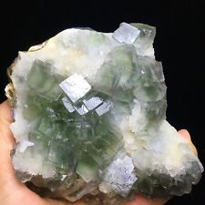 720g Natural Translucent Green Cube Fluorite Crystal/Quartz Mineral Specimen picture
