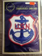 Vintage 1960s USN U.S. NAVY Embroidered Anchor PATCH Gemsco Blue & Red picture