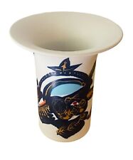 Rosenthal Germany Porcelain Vase Hand Painted 3 3/4 Inch High Navy Gold picture