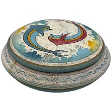 KRETA Copy 1500 BC Trinket Vanity Box with Lid Fish Dolphin Colorful Sand Finish picture