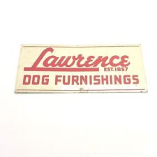 1920's 30's 40's LAWERENCE METAL SIGN REFLECTIVE PAINT METAL SIGN VINTAGE WORN  picture