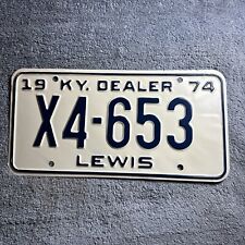 1974 Lewis County Kentucky Dealer License Plate X4-653 New Old Stock picture