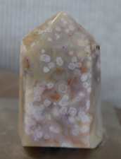 FLOWER AGATE POINT (SHORT AND CHUNKY) 3.19 INCHES TALL/ 238.8 GRAMS picture