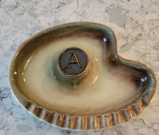 THE HYDE PARK ROSEVILLE 1970 MONOGRAMMED A LARGE ASHTRAY - BEAUTIFUL BROWN/GREEN picture