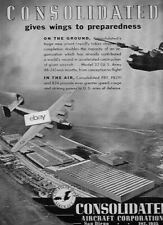 CONSOLIDATED AIRCRAFT CORP 1940 GIVES WINGS TO PREPAREDNESS MODEL 32 XB-24 AD picture