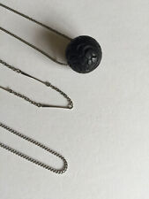 Three VTG chain necklaces Black cinnabar Ball pendant 16