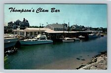 Cape Cod, Thompson's Clam Bar, Yachts, Antique Vintage Massachusetts Postcard picture
