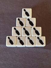 Vintage Bowling Pin Dice Game Set - 10 Dice picture