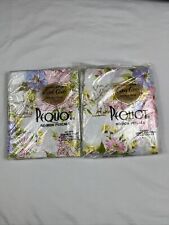 Vintage Pequot No Iron Percale Double Fitted & Flat Sheet Lot Pink Floral NOS picture