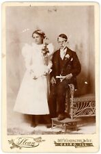 Circa 1880'S Cabinet Card 2 Teenagers in Fancy Clothes Holding Scrolls Cairo, IL picture