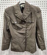 Vintage WWII US Army WAC Nurses Officer Dark OD Worsted Tropical Jacket 14R 1944 picture