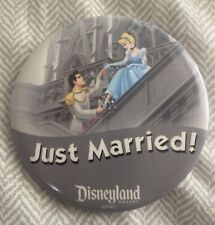 Disneyland Resort Disney Just Married 3” Button Pin Cinderella picture