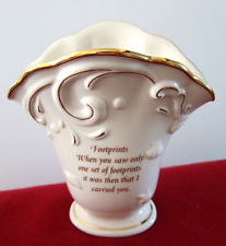 LENOX FOOTPRINTS VASE FINE  IVORY CHINA 1999 GREAT FOR VALENTINES DAY GIFT picture