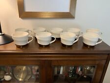 STARBUCKS SET OF 9 COFFEE CUPS CREAM AND BRONZE 12OZ picture